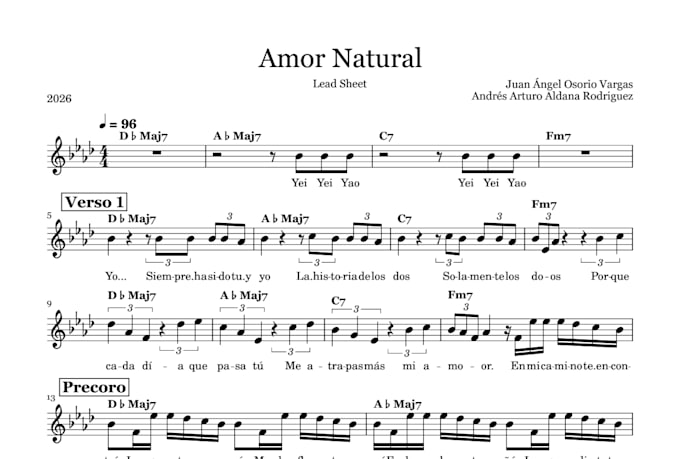 do a professional lead sheet for your song